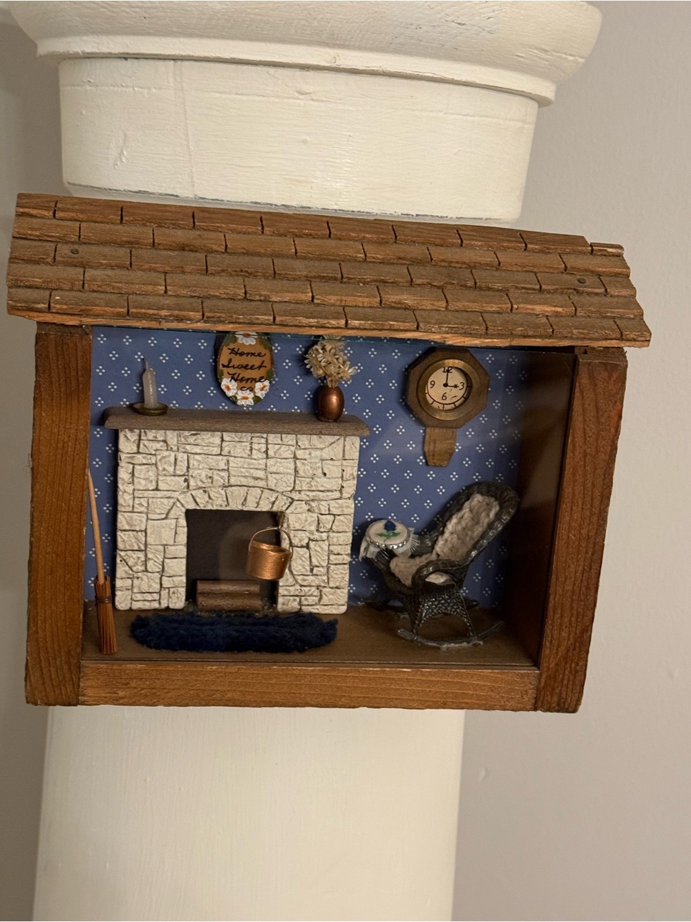 Vintage 3D Diorama Home Sweet Home Wall Hanging